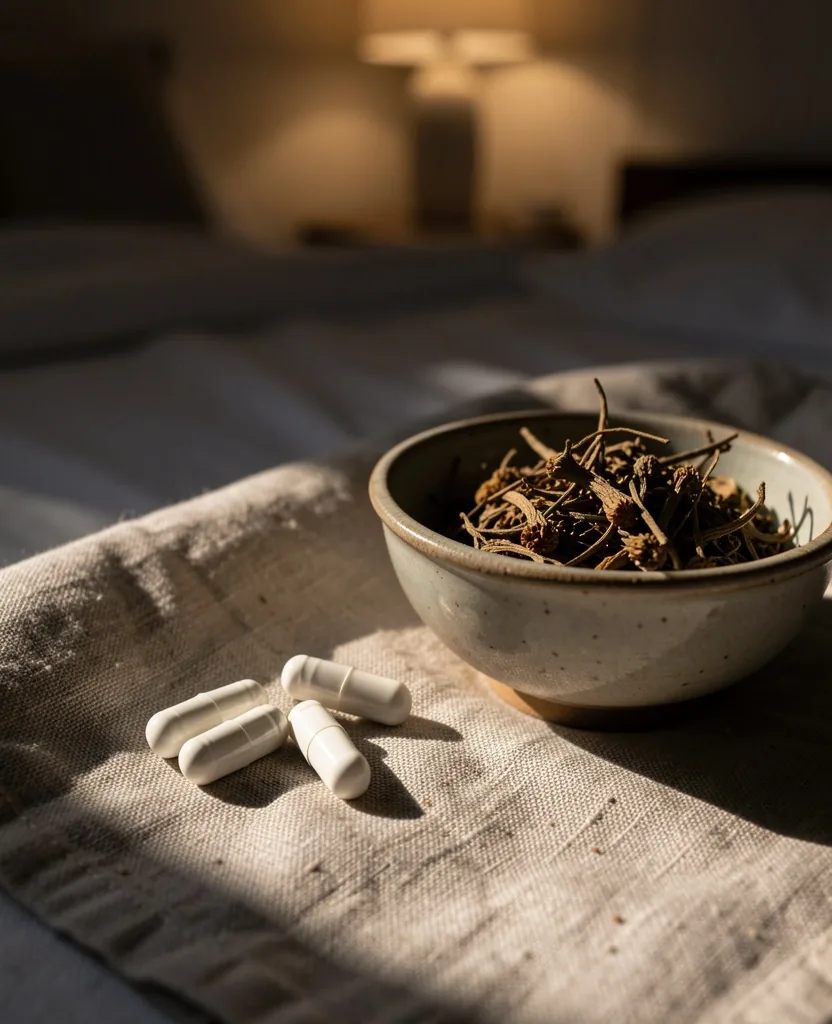 Evening recovery wellness routine with natural botanicals